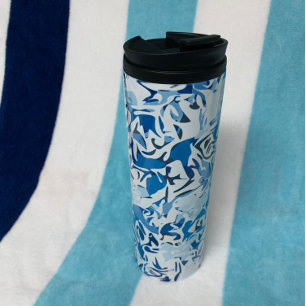 TERMO TUMBLER TÉRMICO INSPIRADO EN PLAYA ABSTRACTA