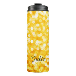 Termo Tumbler térmico moderno Gold Bokeh