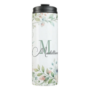 Termo Tumbler térmico personalizado con flores silvestre