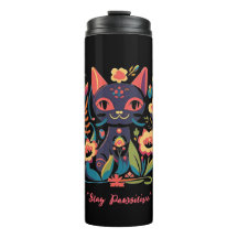 Tumbler térmico personalizado con gato corto