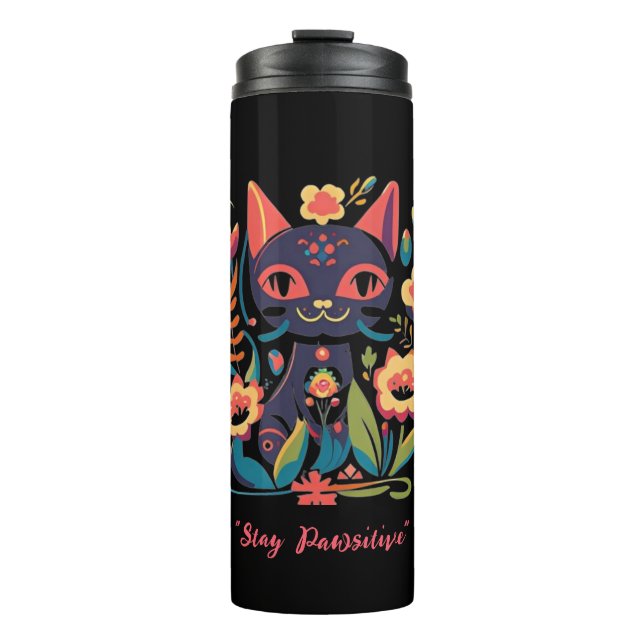 Termo Tumbler térmico personalizado con gato corto (Anverso)