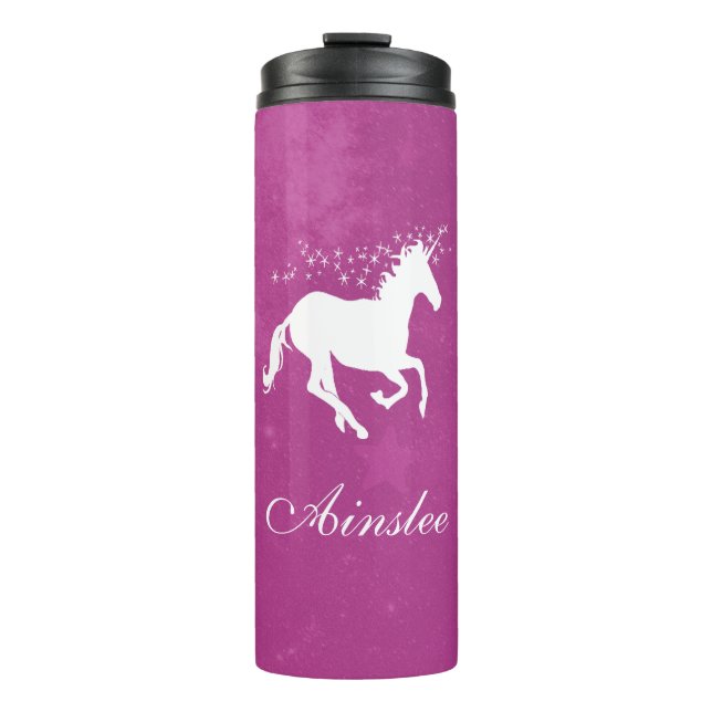 Termo Tumbler térmico personalizado de magenta unicornio (Anverso)