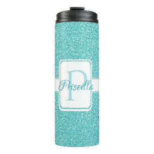 Termo Tumbler térmico personalizado del Purpurina Verde