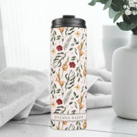 Tumbler térmico personalizado floral delgado