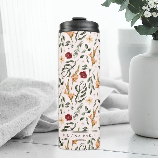 Termo Tumbler térmico personalizado floral delgado (Subido por el creador)