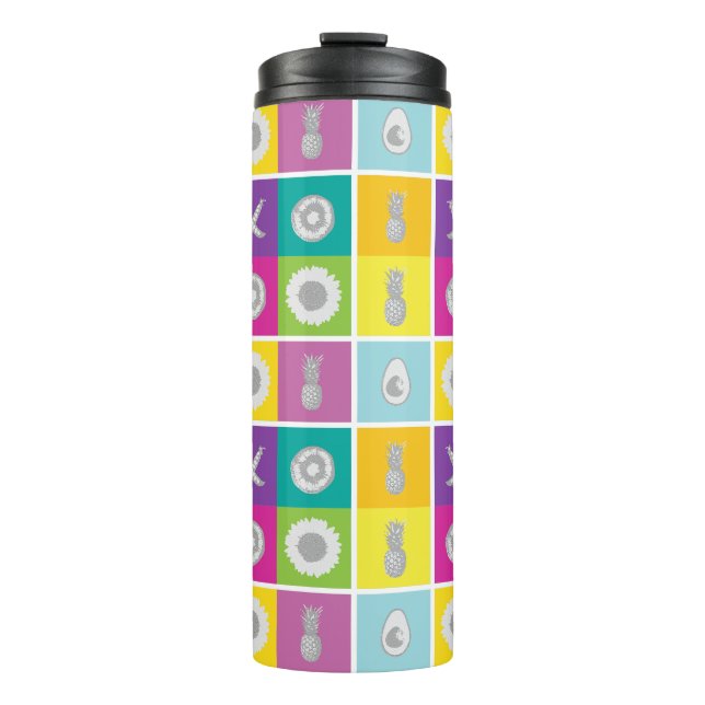 Termo Tumbler térmico Pop Art Botánico y Fruta (Anverso)