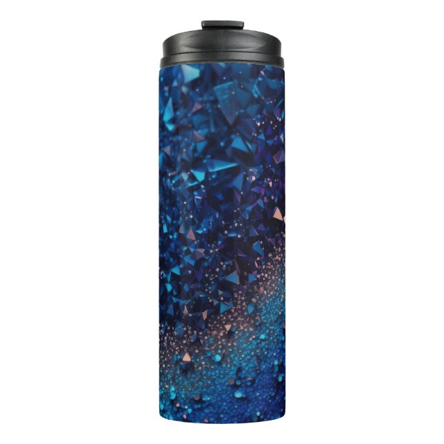 Termo Tumbler térmico Purpurina azul marino 12oz (Anverso)