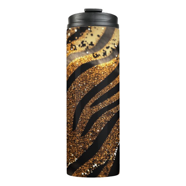 Termo Tumbler térmico Purpurina tigre 12oz (Anverso)