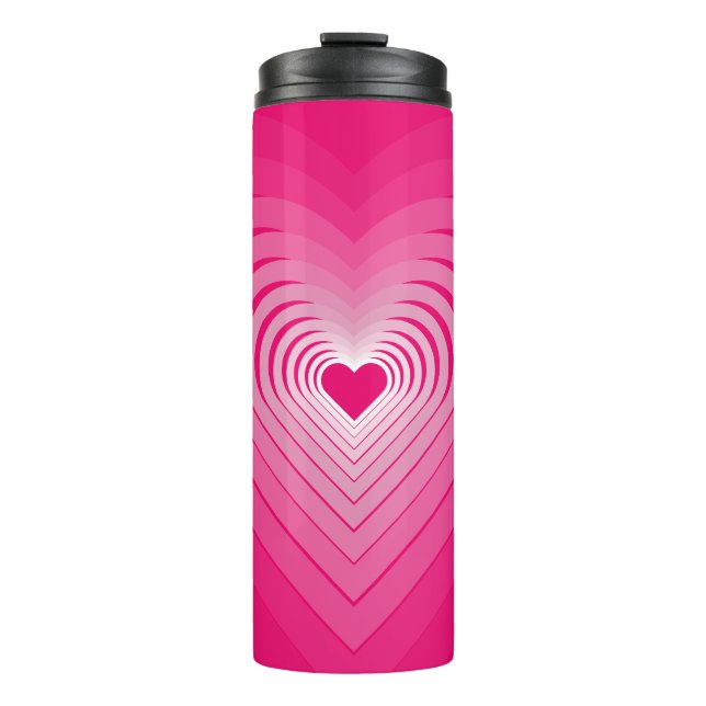 Termo Tumbler térmico rosa con corazón (Anverso)