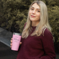 Tumbler térmico rosado personalizado - Mug de viaj