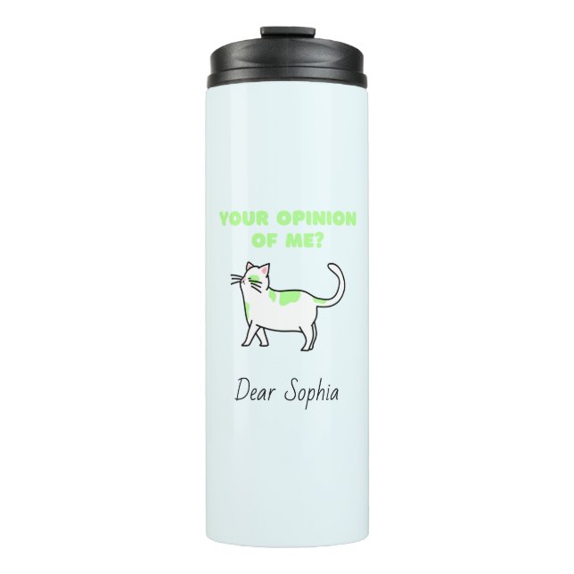 Termo Tumbler térmico Sky Blue Haughty Cat (Anverso)