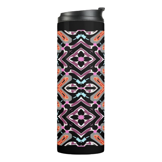 Termo Tumbler térmico tribal rosado juguetón (Rotado hacia la izquierda)