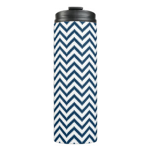 Termo Tumbler tribal, velo azul y blanco de la marina