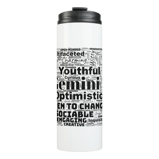 Termo Tumblers de inspiración de la nube de palabras zod (Anverso)