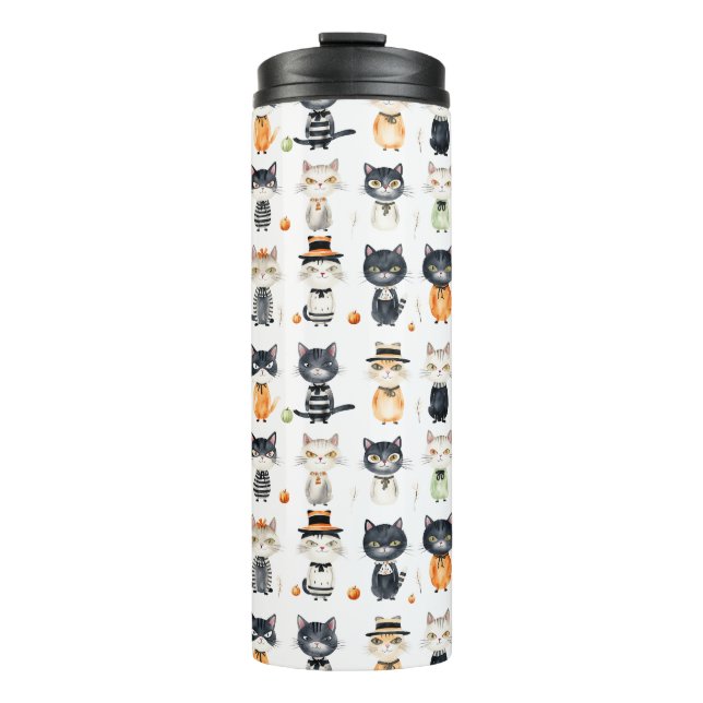 Termo Tumblers ilustrados con un gato personalizado (Anverso)