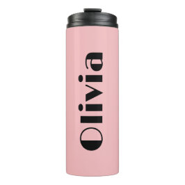 Termo Tumblers negrita rosa y negro con nombre