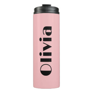 Termo Tumblers Negros y Rosa Intenso con Nombre