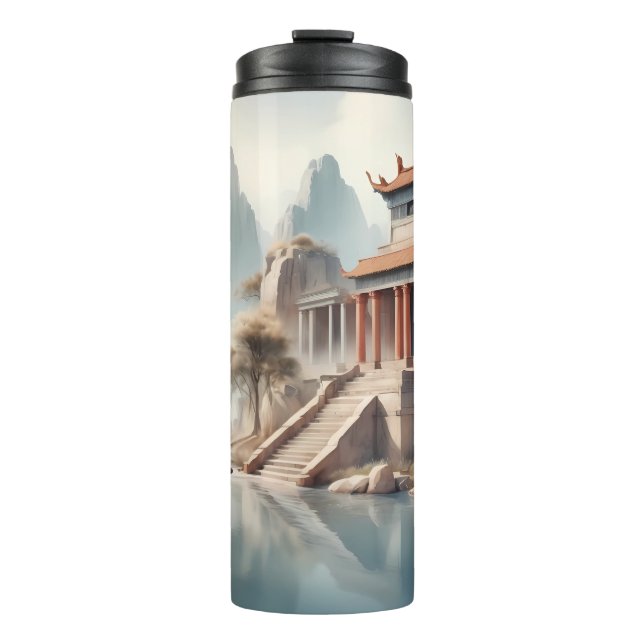Termo Tumblers - Serene Ancient Temple by the River (Anverso)