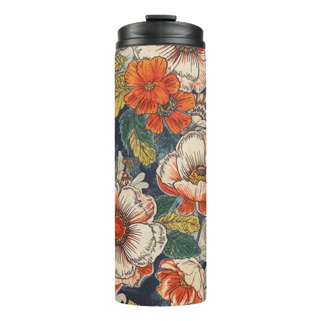 Termo Tumblers Térmicos con Patrón Floral (Anverso)