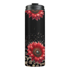 Termo Tumblor de estampado de animales de girasol rojo