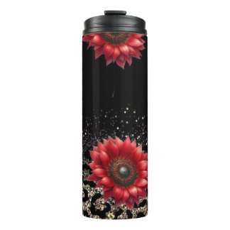 Termo Tumblor de estampado de animales de girasol rojo