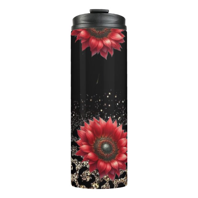 Termo Tumblor de estampado de animales de girasol rojo (Anverso)