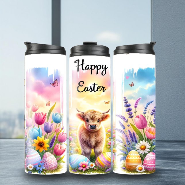 Termo Tumblor de Pascua de Vaca en Brocha Artística (Subido por el creador)