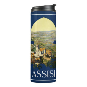 Termo Tumblor de viaje vintage de Assisi Italia