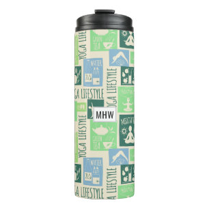 Termo Tumblor monograma del personalizado del patrón de 