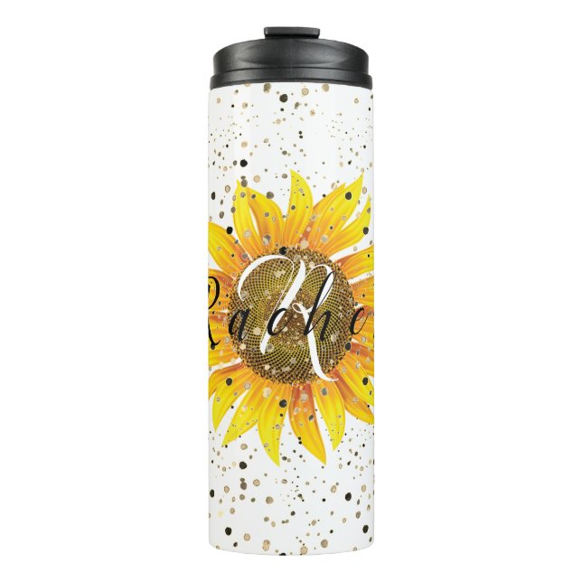 Termo Tumblor térmico de girasol personalizado (Anverso)