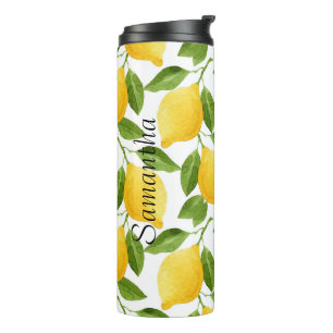 Termo Tumblor térmico de limones brillantes monogramado