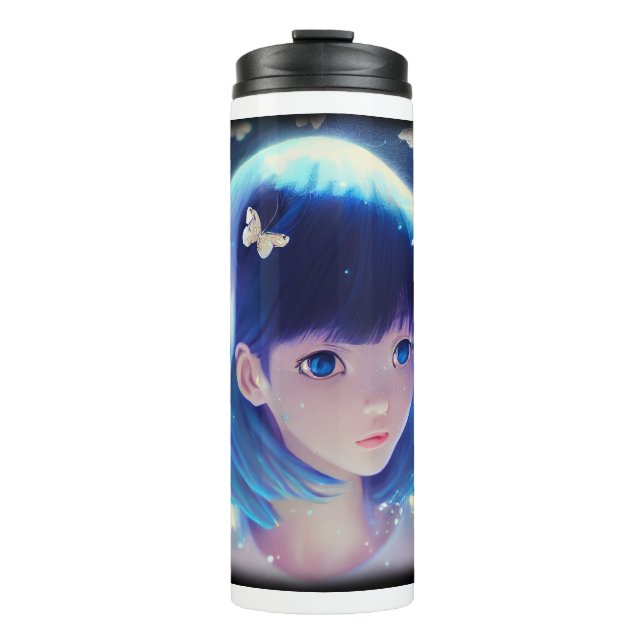 Termo Tumblor térmico de mariposa Anime Chica (Anverso)