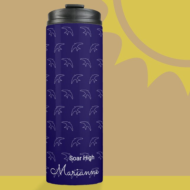 Termo Tumblor térmico del patrón de deglución azul moder (Swallow tumbler)