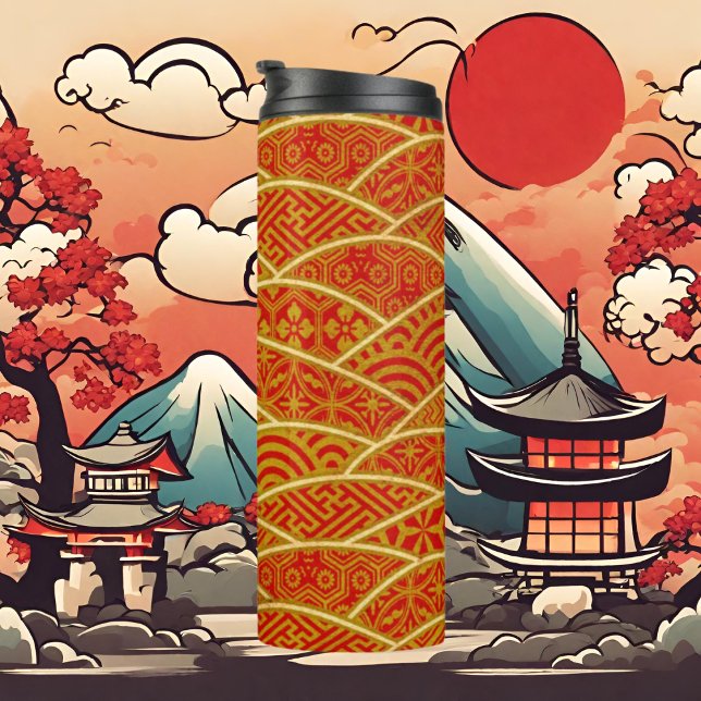 Termo Tumblor termotermal de patrón japonés tradicional (Subido por el creador)