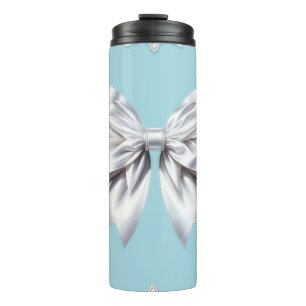 Termo Turquesa Azul Huevo de Robin Gran Lazo Blanco Nupc