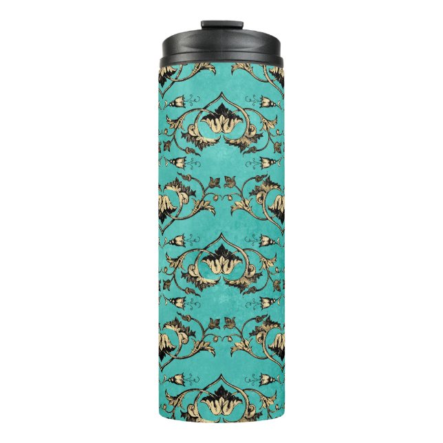 Termo Turquesa de época y pavo real de oro (Anverso)