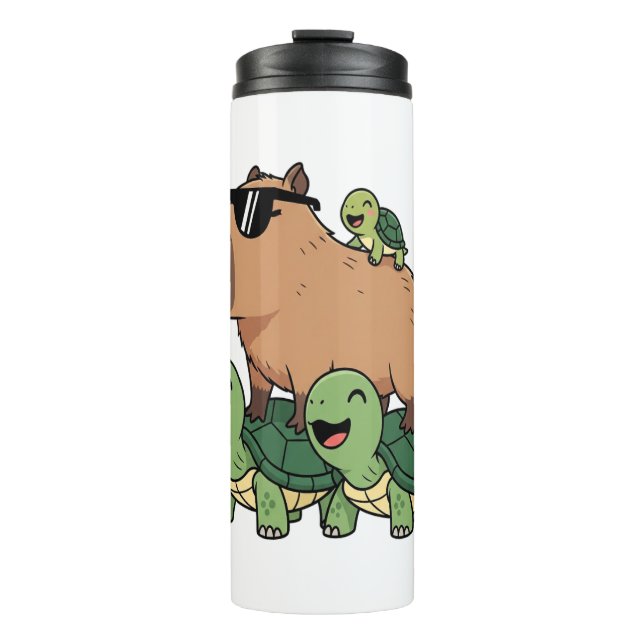 Termo Turtle Rige Capybara, curioso capibara (Anverso)