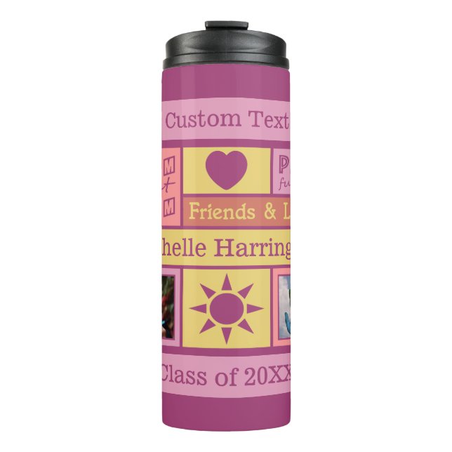 Termo TUS FOTOS, NOMBRE Y TEXTO personalizado dormitorio (Anverso)