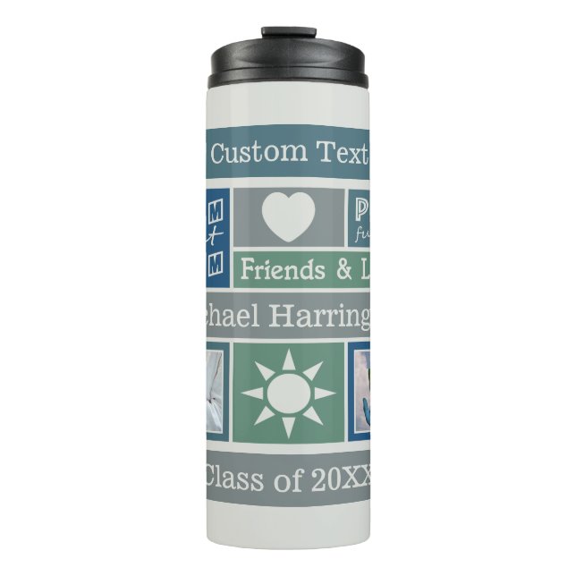 Termo TUS FOTOS, NOMBRE Y TEXTO personalizado dormitorio (Anverso)