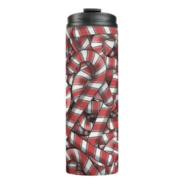 Termo Twided Red Striped Abstract Candy Canes (Anverso)