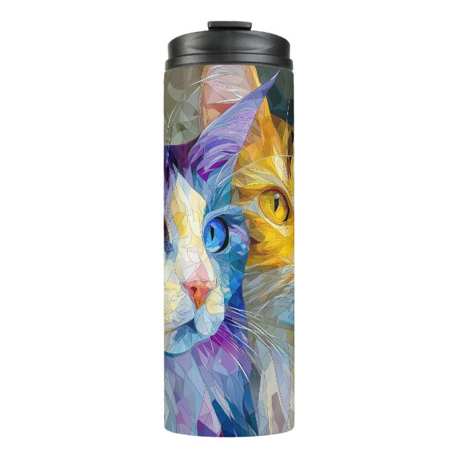 Termo Two Purple and Yellow Cats (Anverso)