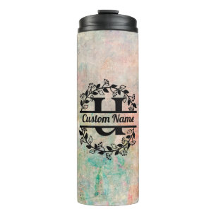 Termo U Floral Monogram Letter