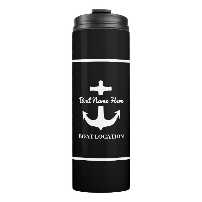 Termo Ubicación del nombre del barco negro del delimitad (Anverso)