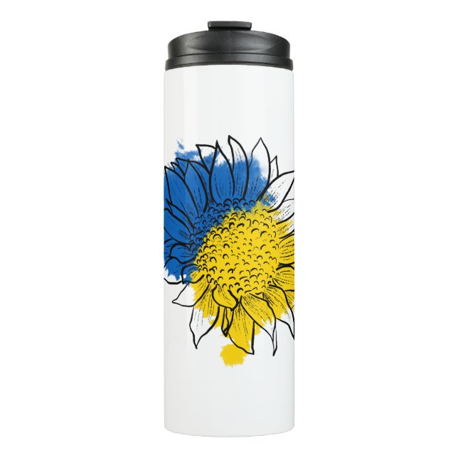 Termo Ucrania apoya el girasol (Anverso)