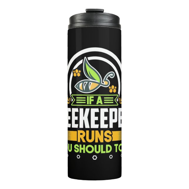 Termo Un apicultor corre tú también (Anverso)