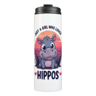 Termo Un Chica que ama a Hippos - Un bebé lindo Hippo Mo