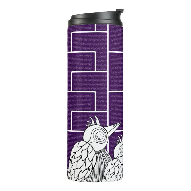 Termo Un encuentro de aves con palabras (Rotado hacia la izquierda)