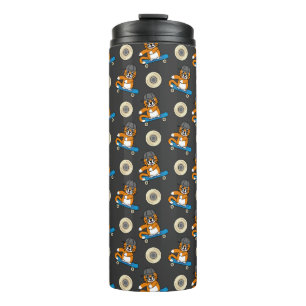 Termo Un gato Naranja lindo en un Personalizado de skate