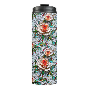 Termo Un hermoso patrón floral falso de mosaico