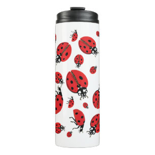 Termo Un montón de patrones de suerte de Ladybugs